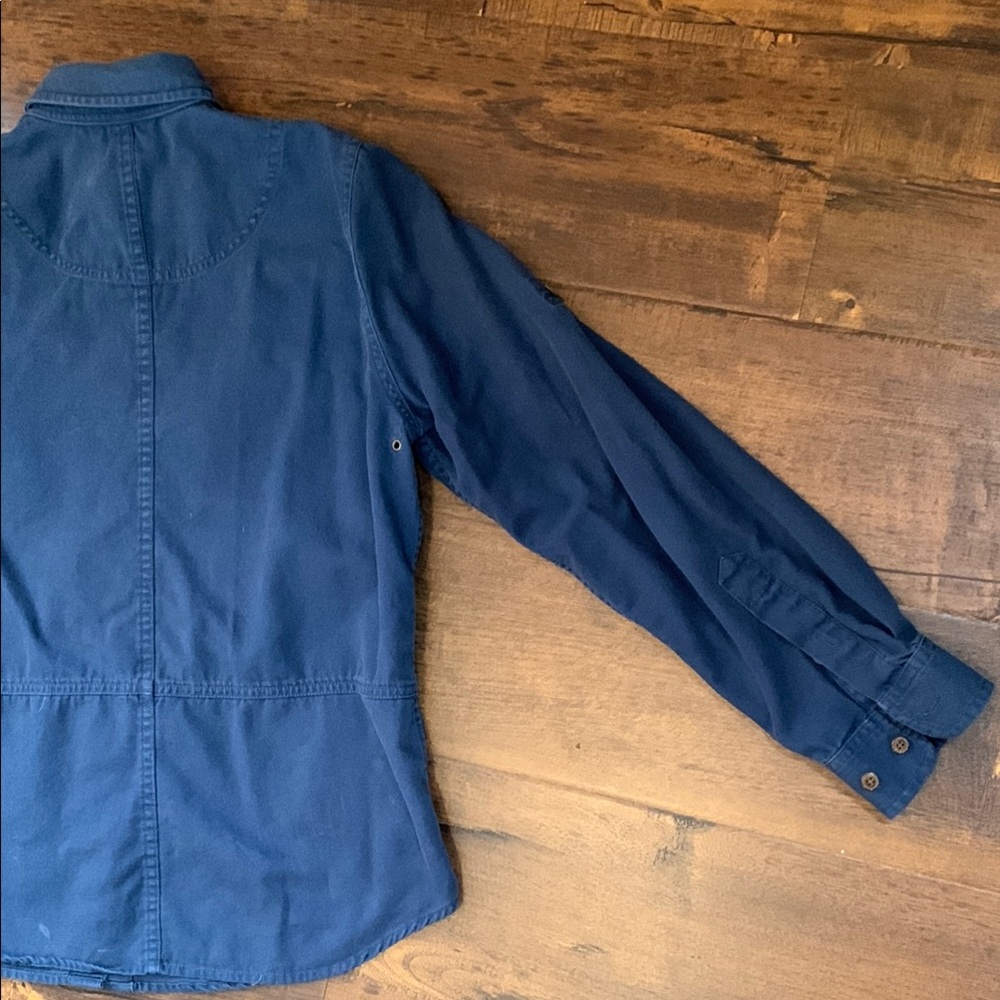 Lauren by Ralph Lauren Navy Blue Petite Roll Tab Button Up Classic Vintage Shirt - Picture 13 of 16